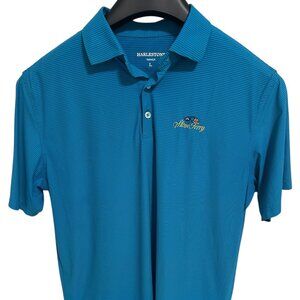 Harlestons Tailored Fit Golf Polo Mens Size Large Striped Logo